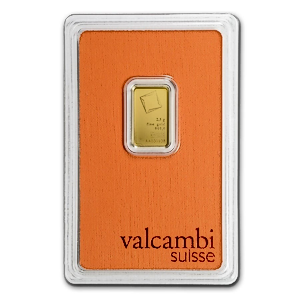 2.5 Gram Valcambi Swiss Gold Bullion Bar