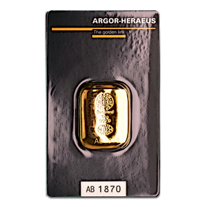 50 Gram Argor-Heraeus Swiss Cast Gold Bullion Bar