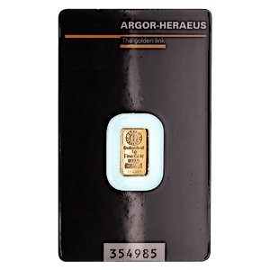 1 Gram Argor-Heraeus Swiss Gold Bullion Bar