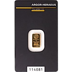 1 Gram Argor-Heraeus Kinebar Gold Bullion Bar TEST
