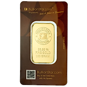 100 Gram BullionStar No-Spread Gold Bullion Bar