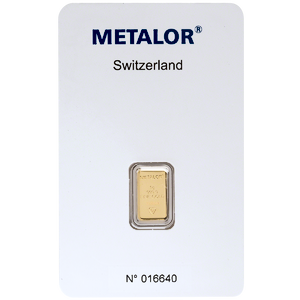 1 Gram Metalor Swiss Gold Bullion Bar