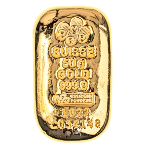 50 Gram PAMP Swiss Cast Gold Bullion Bar