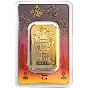 1 oz Royal Canadian Mint Diwali Gold Bullion Bar