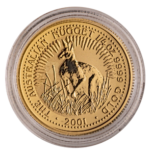 2002 1/4 oz Australian Gold Kangaroo Bullion Coin Test RZ