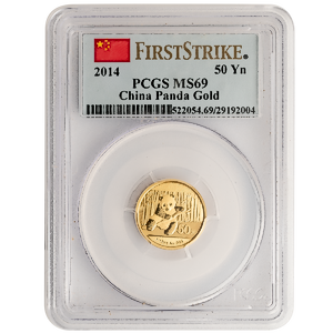 2014 1/10 oz Chinese Gold Panda Bullion Coin - Graded MS 69 by PCGS