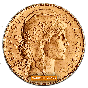 5.806 Gram Gold French Gold 20 Franc Coin (Various Years)