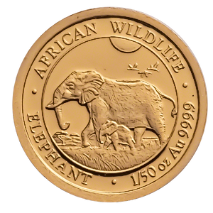 2022 1/50 oz Somalian Gold Elephant Bullion Coin