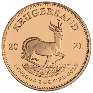 2021 2 oz South African Gold Krugerrand Proof Bullion Coin (Pre-Owned in Good Condition)