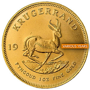 1 oz South African Gold Krugerrand Bullion Coin (Various Years)