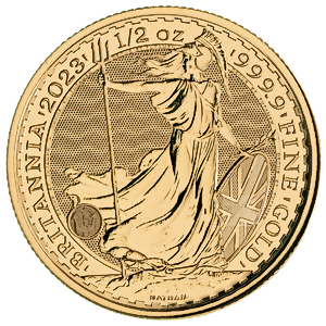 2023 1/2 oz United Kingdom Gold Britannia Bullion Coin - Queen Elizabeth II Effigy (BU)