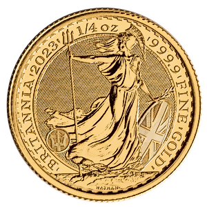 2023 1/4 oz United Kingdom Gold Britannia Bullion Coin - King Charles III Effigy