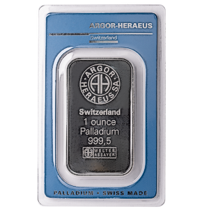 1 oz Argor-Heraeus Swiss Palladium Bullion Bar - SPOT TEST