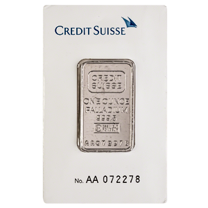 1 oz Credit Suisse Palladium Bullion Bar (Pre-Owned in Good Condition) - LIST TEST2