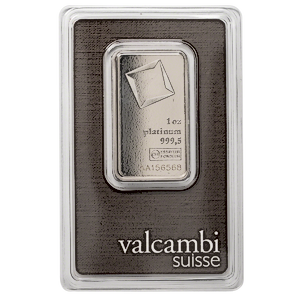 1 oz Valcambi Swiss Platinum Bullion Bar