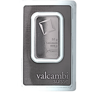 50 Gram Valcambi Swiss Platinum Bullion Bar