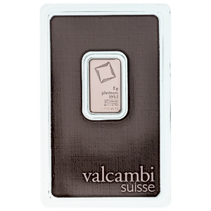 5 Gram Valcambi Swiss Platinum Bullion Bar