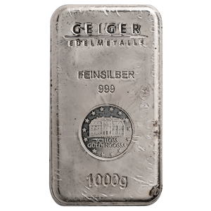 1 Kilogram Geiger Edelmetalle Silver Bullion Bar (Pre-Owned in Good Condition)
