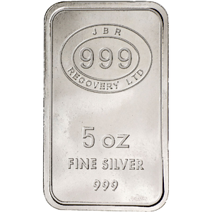 5 oz JBR Recovery Silver Bullion Bar