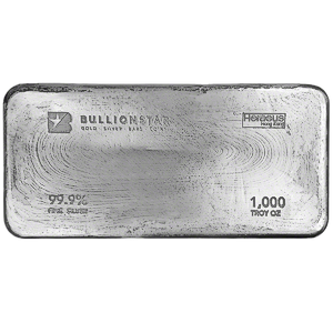 1,000 oz BullionStar Heraeus Silver Bullion Bar