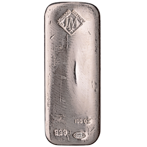 100 oz Johnson Matthey Silver Bullion Bar