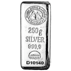 250 Gram Nadir Refinery Silver Bullion Bar (Pre-Owned in Good Condition)