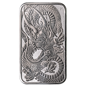 2021 1 oz Perth Mint Silver Dragon Bullion Bar 