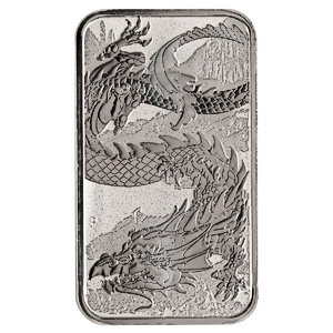 2023 1 oz Perth Mint Silver Dragon Bullion Bar