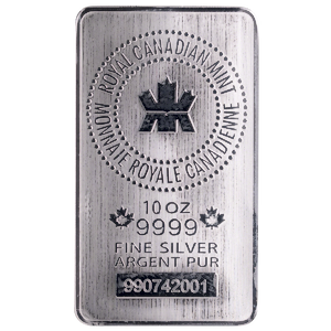 10 oz Royal Canadian Mint Silver Bullion Bar (Pre-Owned in Good Condition)