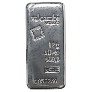 1 Kilogram Valcambi Swiss Cast Silver Bullion Bar 