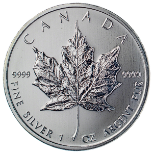 1 oz Canadian Silver Maple Leaf Bullion Coin (Various Years)