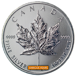 1 oz Canadian Silver Maple Leaf Bullion Coin (Various Years)